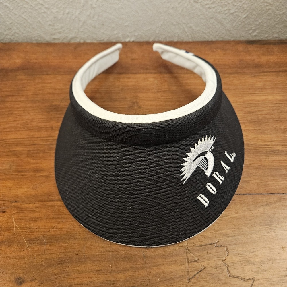 Vintage Doral Ryder Open Golf Visor Hat‎ Cap Women's Black Made In USA Texace